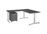 Schäfer Shop Select 3-tlg. Büromöbelset Schreibtisch Start Off, Rechteck, T-Fuss, B 1800 x T 800 x H 735 mm