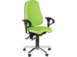 Topstar Bürostuhl SENSUM, Permanentkontakt, mit Armlehnen, Lendenwirbelstütze, 3D-Orthositz, apfelgrün