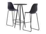 vidaXL 3-tlg. Bar-Set Kunststoff Schwarz