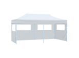 vidaXL Pop-Up Partyzelt mit Seitenwänden Faltbar 3x6 m Stahl Weiß