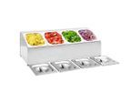 vidaXL Gastronorm-Ständer mit 4 GN 1/6 Behältern Edelstahl