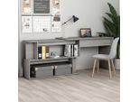 vidaXL Eckschreibtisch Betongrau 200x50x76 cm Holzwerkstoff