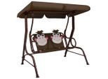 vidaXL Kinder-Hollywoodschaukel Braun 115×75×110 cm Stoff