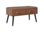 vidaXL Bank mit Schubladen 80 cm Dunkelbraun Kunstleder