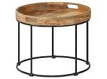 vidaXL Couchtisch Massivholz Mango und Stahl 50x40 cm