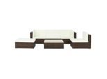 vidaXL 6-tlg. Garten-Lounge-Set mit Auflagen Poly Rattan Braun