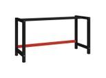 vidaXL Werkbankgestell Metall 150x57x79 cm Schwarz und Rot