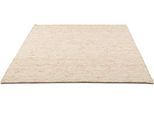 Wollteppich SANSIBAR "Hörnum", beige (schwarz, beige), B:90cm H:12mm L:160cm, Schurwolle, Teppiche, Wollteppich, Handweb Teppich, meliert, reine gewalkte Wolle, handgewebt