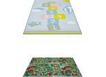 Andiamo Kinderteppich »Duo«, rechteckig, 10 mm Höhe, Spielteppich, Strassenteppich, beidseitig verwendbar, Hüpfkästchen