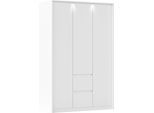 Drehtürenschrank RAUCH "Mainz mit Passepartout", weiß (alpinweiß), B:141cm H:212cm T:58cm, Holzwerkstoff, Schränke, Drehtürenschrank, optional mit Beleuchtung, Außentüren mit Push-to-Open Funktion