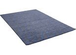 Wollteppich THEKO "Nebraska Uni" Gr. 1, blau (türkis), B:70cm H:12mm L:140cm, Wolle, Teppiche, reine Wolle, handgewebt, ideal im Wohnzimmer & Schlafzimmer