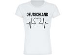 multifanshop Damen T-Shirt - Deutschland - Herzschlag - Druck schwarz - Frauen