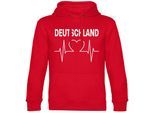 multifanshop Kapuzen Sweatshirt - Deutschland - Herzschlag - Druck weiß - Hoodie