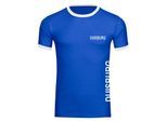multifanshop Kontrast T-Shirt - Duisburg - Brust & Seite - Druck weiß - Männer