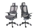 Bürostuhl Adelaide Wau 2, Schreibtischstuhl Drehstuhl, Polster/Netz, ergonomisch ~ schwarz-grau, Gestell schwarz