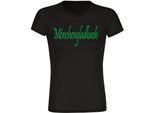 multifanshop Damen T-Shirt - Mönchengladbach - Schriftzug - Druck grün - Frauen