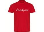multifanshop Herren T-Shirt - Leverkusen - Schriftzug - Druck weiß - Männer