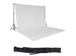 tectake® Fotohintergrund-Set, 6 x 3 m, mit 2 Teleskopständern aus Aluminium, inklusive Tragetasche