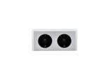 kalb 2-fach Steckdosenleiste zur Montage, 2x 230V Steckdose 140x46x62.5 mm, Anschlusskabel ohne Stecker, Silbergrau