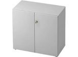 Aktenschrank TOPAS LINE, 2 Ordnerhöhen, Türen abschliessbar, lichtgrau/lichtgrau