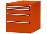 Manuflex Schubladen-Unterbauten, für Werkbank Profi Tiefe 700 mm, rotorange