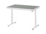 Rau Arbeitstisch Adlatus, elektrisch höhenverstellbar, 25 mm Spanplatte, Linoleumbelag, 150 kg, B 1250 x T 800 x H 720-1120 mm, hellgrau/lichtgrau