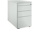Schäfer Shop Genius Standcontainer 1336, mit Griffnut, B 435 x H 717 mm, lichtgrau/lichtgrau/lichtgrau