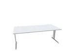 Schäfer Shop Pure Schreibtisch PLANOVA BASIC, Rechteck, C-Fuss, B 2000 x T 1000 x H 717 mm, lichtgrau/weissaluminium + Kabelkanal