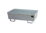 Auffangwanne BAUER AM-2, mit Gitterrost, Stahl, 225 l, B 1200 x T 800 x H 415 mm, verzinkt