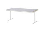 Rau Arbeitstisch Adlatus, elektrisch höhenverstellbar, 25 mm MDF-Platte, Stahlblechbelag, 150 kg, B 2000 x T 1000 x H 720-1120 mm, silber/lichtgrau
