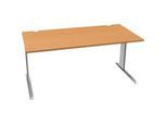 Schäfer Shop Pure Schreibtisch PLANOVA BASIC, Rechteck, C-Fuss, B 1600 x T 800 x H 717 mm, Buche/weissaluminium + Kabelkanal