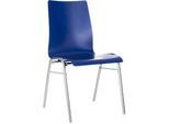 Formschalenstuhl 720, Sitzschalenform konisch, blau