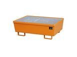 Auffangwanne BAUER AM-2, mit Gitterrost, Stahl, 225 l, B 1200 x T 800 x H 415 mm, orange