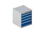 Schäfer Shop Select Schubladenschrank 36-36, 5 Schübe, bis 75 kg, B 717 x T 725 x H 850 mm, weissalu/enzianblau