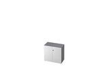 Aktenschrank TOPAS LINE, 2 Ordnerhöhen, Türen abschliessbar, graphit/weiss