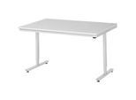 Rau ESD-Arbeitstisch Adlatus, elektrisch höhenverstellbar, 28 mm Spanplatte mit Melaminbelag, bis 150 kg, B 1500 x T 1000 x H 720-1120 mm, lichtgrau