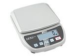Laborwaage Kern EMS 6K1, Ablesbarkeit 1 g, Wägebereich 6 kg, grosses LC-Display, B 200 x T 280 x H 65 mm, Kunststoff, weiss