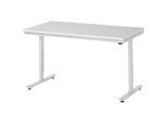 Rau ESD-Arbeitstisch Adlatus, elektrisch höhenverstellbar, 28 mm Spanplatte mit Melaminbelag, bis 150 kg, B 1500 x T 800 x H 720-1120 mm, lichtgrau