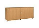 Schäfer Shop Select Anstellschiebetürenschrank, aus Holz, 2 Fachböden, B 1600 mm x T 421 x H 750 mm, Buche