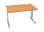 Schäfer Shop Pure Schreibtisch PLANOVA BASIC, Rechteck, C-Fuss, B 1200 x T 800 x H 717 mm, Buche/weissaluminium + Kabelkanal