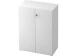 Aktenschrank TOPAS LINE, 3 Ordnerhöhen, Türen abschliessbar, weiss/weiss