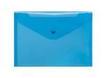 FolderSys Dokumententasche, DIN A5 quer, Druckknopfverschluss, PP, blau transparent