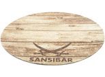 Teppich SANSIBAR "Keitum 009", braun, H:3mm Ø:100cm, Polyester, Teppiche, Teppich, Flachgewebe, Motiv Holzdielen & gekreuzte Säbel