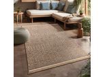Paco Home Teppich »Cologne 495« rechteckig 11 mm Höhe Flachgewebe, meliert, Rauten Motiv,, mit Fransen, Outdoor geeignet