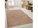 Teppich PACO HOME "Skive 685", beige (natur), B:160cm H:13mm L:230cm, Jute, Teppiche, Teppich, handgeflochten, Rauten Muster, Naturfaser, auch als Läufer
