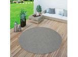 Paco Home Teppich »Timber 125«, rund, 4 mm Höhe, Flachgewebe, Sisal Optik, In- und Outdoor geeignet, Wohnzimmer