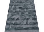 Paco Home Hochflor-Teppich »Arnheim 744«, rechteckig, 24 mm Höhe, Uni Farben, gestreift, besonders weich, Hoch-Tief Effekt