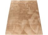 Paco Home Hochflor-Teppich »Arnheim 743«, rechteckig, 27 mm Höhe, Uni Farben, Wellen Muster, besonders weich, Hoch-Tief Effekt