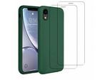 Hülle iPhone XR und 2 schutzfolien - Silikon - Grün