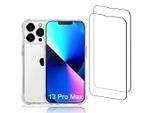 Hülle iPhone 13 Pro Max und 2 schutzfolien - Recycelter Kunststoff - Transparent